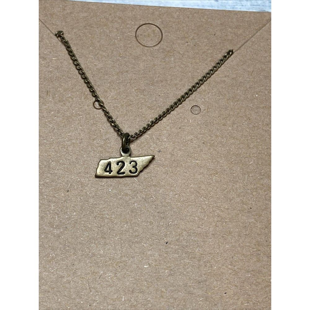 Tennessee Area Code 423  Gold Tone‎ 16" Chain lobster clasp
